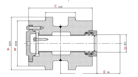 Carrier Roller for Caterpillar E350 Excavator