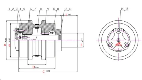 Carrier Roller for Caterpillar E345 Excavator