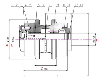 Carrier Roller for Volvo EC290 Excavator