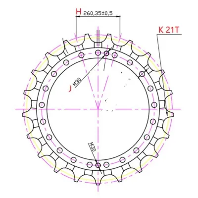 Sprocket for Caterpillar E365 Excavator