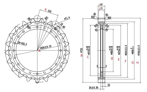 Sprocket for Hitachi EX300 Excavator