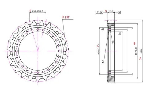 Sprocket for Volvo EC950 Excavator